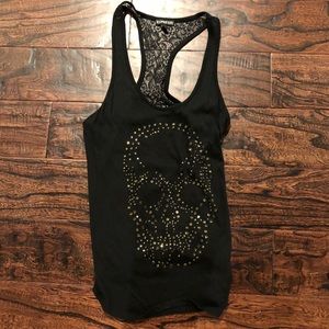 Skull tank top - gorgeous lace back